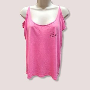VS PINK Victoria's Secret Hot Pink Short Sleeve Cold Shoulder TShirt